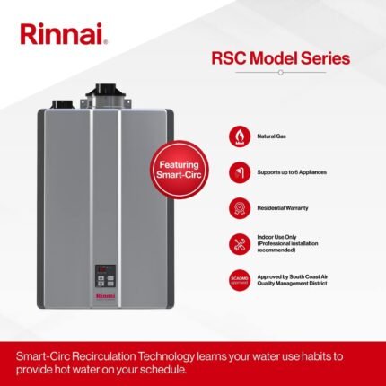 Rinnai RSC160iN Smart-Circ Condensing Gas Tankless Water Heater 160,000 BTU - view 2